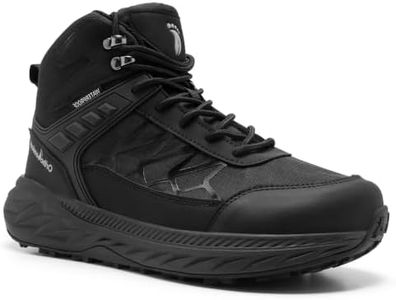 OrthoComfoot Men's Orthopedic Wide Waterproof Running Hiking Boots: Arch Support Ease Arthritis & Plantar Fasciitis Soreness, Slip Resistant Footwear for Flat Feet Travel Long Standing Black Size 12