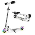 Scooters for Kids Folding Kick Scooter for 3+Years Old Boys & Girls,3 Adjustable Heightand Rear Brake, Flashing Light up Wheels, Lightweight Scooter with Sturdy Frame. (Black)…