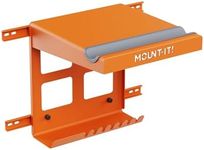 Mount-It! Bike Wall Mount Rack with Shelf and Hooks, Horizontal Indoor Bike Rack Garage Home, Space Saving Wall Mounted Hanger for a Single Road, Mountain or Other Bicycle with Extra Storage, Orange