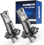 GEARROLLER H7 LED Headlight Bulbs, 500% Brighter 20000LM Real 1:1 Mini Size H7 LED Bulb Non-Polarity No Adapter Required 6500k Cool Whtie Fog light Bulbs Plug and Play With Turbo Fan, Pack of 2