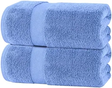White Classic Luxury Soft Bath Sheet Towels - 650 GSM Cotton Luxury Towels Extra Large 35x70 | Highly Absorbent and Quick Dry | Hotel Quality, Light Blue, 2 Pack
