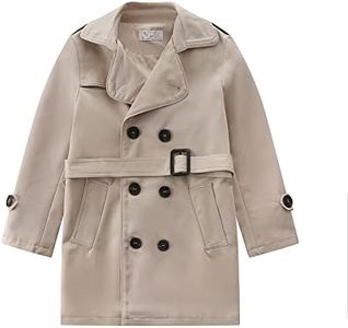 LJYH Big Boys Classic Peacoats Dress Coats Children Fall Toggle Trench Jackets Beige 11/12yrs