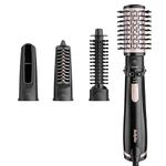 BaByliss AS200E Brush & Style Ionic rotating hot air brush set, 1000 watts, 4 attachments, black, 5-piece set