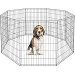 BestPet Tall Foldable Dog Playpen Crate Fence Pet Kennel Play Pen Exercise Cage 8 Panel Black (24")