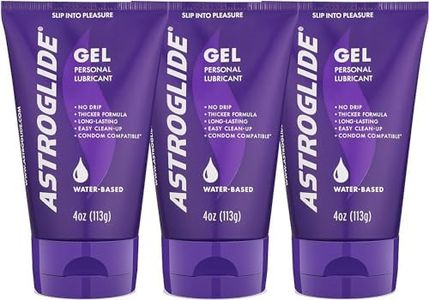 Astroglide Water Based Lube (4oz), Gel Personal Lubricant, Stays Put with No Drip, Sex Lube for Long-Lasting Pleasure for Men, Women and Couples (Pack of 3)