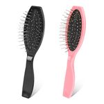 2 Pack Stainless Steel Wig Wire Brush, Portable Professional Synthetic Hair Brush and Combs for Wigs, Extensions, Women