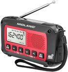 Midland ER40 Weather Radio - Hand Crank Emergency Radio - SOS Strobe Flashlight - NOAA Weather Alert – Digital AM/FM Portable Radio with Clock, Rechargeable Battery, and Solar Panel