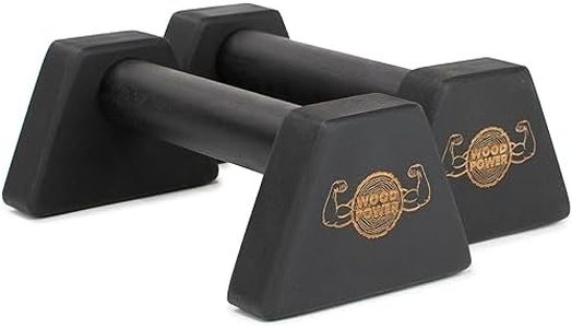 WOODPOWER® - PowerBars, Wooden Parallettes Push Up Bars, Joint-Friendly Beech Wood Calisthenics Equipment for Home, Durable Handstand Trainer Push Up Handles for Floors, XS, Set of 2 (Black)