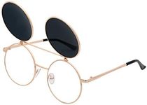 J&L Glasses Retro Flip-Up Round Gog