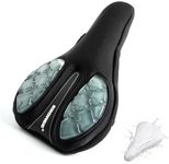 Bike Seat Cusion,Comfort Memory Foam+Gel Shock Aborption Bike Seat Cover for Mountain & Road Bikes & Stationary Bikes Man and Women (Small -Gray)