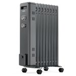VonHaus Oil Filled Radiator 9 Fins – 2000W, 3 Heat Settings – Grey