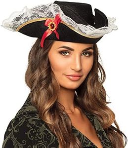 Boland-10102871 Pirata Cappelli per Adulti, Nero, Unica, 81928