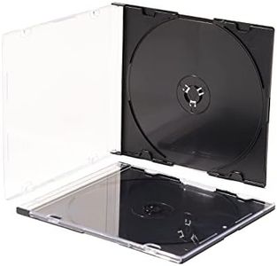 Maxtek Ultra Thin 5.2mm Slim Clear CD Jewel Case with Built in Black Tray, 20 Pack.