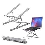 kwmobile Laptop Stand - Adjustable Laptop Riser, Holder - Aluminium Portable DJ, Gaming Stand - Foldable Lap Top, Notebook Desk Stands - Folding Computer Accessories