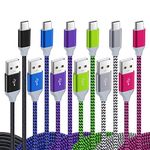 Type C Charger Cable, Pofesun 6 Pack 10ft USB A to USB Type C Charging Cable Fast Charge Braided USB C Charger Cable for iPhone 16 15, Samsung Galaxy S24 S23 S22 S21 S20 S10 S10E S9 Note 20,Moto,Pixel