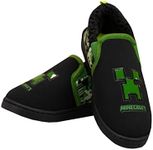 Minecraft Boys Slippers Creeper Black Size 4, (mcsl3773)