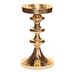 Pure Source India Brass Pillar Candle Stand | Candle Holder, 6.5 inch, 1 Piece, Gold