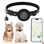Cat GPS Tracker No Subscription Required Cat Collar Tracker Supports Android & iOS Dog Tracker with No Monthly Fees Activity History GPS Dog Tracker Real-time Location Tracking-Black