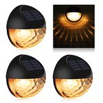 KMASHI Solar Fence Lights, Solar Decorative Garden Lights, Waterproof Wireless Outdoor Lights for Garden, Fence, Patio Use,Warm White (4 Pack)