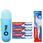 Travel Toothpaste Max Fresh 20ml x 3 with Travel Toothbrush Includes Toothpaste Case