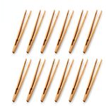 12pcs Sweet Tongs Wood Toast Tongs Bamboo Kitchen Tongs for Cooking Tea Utensil Sugar Bamboo Salad Tongs Kongfu Tea Wooden Tea Clip Food Tea Tweezer