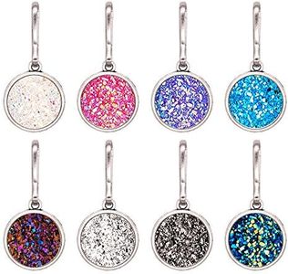 HEYGOO 8 Pack Bright Colors Replacement Bling Zipper Pulls, Bling Charms for Jacket, Purse, Packbag