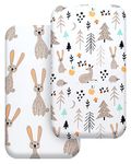 Wooly Heroes Baby Bassinet Sheets, 3 Pack ~ Premium Jersey Cotton Material ~ Fits All Bassinet Mattress Shapes - Comfort + Safety - Gender Neutral Design for Baby Girl & Boy (Bunny Design)