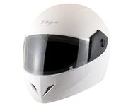 Vega Cliff ISI Certified Lightweight Full Face Gloss Finish Helmet for Men and Women with Clear Visor(White, Size:M)