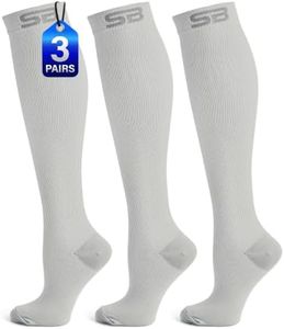 SB SOX 3-Pair Compression Socks (15-20mmHg) for Men & Women – Best Socks for All Day Wear! (XXL, 03 – Solid Gray)