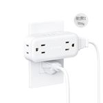 TROND USB C Multi Plug Outlet Extender, Flat Wall Outlet Splitter Indoor, 4 Widely Tap Plug 4 USB Charging Port (1 USB C), Small Cruise Ship Travel Essentials, Electrical Adapter for Home Office Hotel