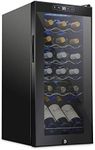 SCHMECKE 18 Bottle Compressor Wine Cooler Refrigerator w/Lock - Large Freestanding Wine Cellar - 41f-64f Digital Temperature Control Wine Fridge For Red, White, Champagne or Sparkling Wine - Black