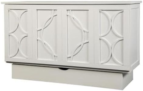 Starlight Canyon Home White Queen Cabinet Bed Free Standing Sleeper Wood Construction with Usable Top Surface High Weight Capacity 500 lbs Opens to 81 Inches
