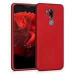 kwmobile Case Compatible with LG G7 ThinQ/Fit/One Case - Soft Slim Metallic TPU Silicone Cover - Metallic Dark Red