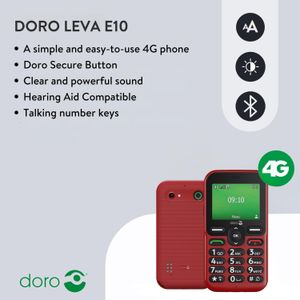 Doro Leva E10 4G Mobile Phone – Red
