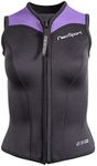 Neo Sport Wetsuits Women's Premium Neoprene 2.5mm Zipper Vest, Lavender Trim, 6