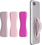 kwmobile Finger Holders For Smartphones - Set of 3 Self Adhesive Elasticated Finger Holder Straps for Phones - Pink/Dark Pink/Rose Gold