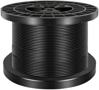 FOLUXING 300Ft Wire Rope Cable, Outdoor Light Guide Wire, 304 Stainless Steel, 1/16 Inch Coated to 3/32 Inch for Hanging String Lights, Globe Lights and Lanterns