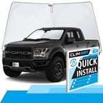 CLIM ART Windshield Sun Shade for Ford F-150 2015-2024 - Custom-Fit Foldable Car Sun Shade - Car Sunshade - Vehicle Sun Protector - Front Auto Windshield Cover, Car Windshield - WS5005