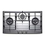 4.0KW Gas Cooktop Built in 3 Burners Gas Stove Stainless Steel Cooktop Gas Hob with Thermocouple Protection 30X18 Inch