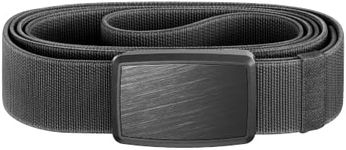 Groove Life Groove Golf Belt Low Profile Gun Metal/Deep Stone Grey - Women's Stretch Nylon Belt with Magnetic Aluminum Buckle, Lifetime Coverage - Large (37-40")