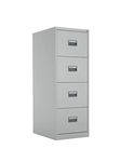 Talos Heavy Duty Steel Filing Cabinet, 4 Drawer Filing Cabinet, Fully Welded Construction with 40kg Drawer Tolerance, Lockable Office Storage, 7 Year Guarantee - Grey