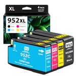 952XL Ink Cartridges Combo Pack Replacement HP 952XL Compatible for HP OfficeJet Pro 8710 7740 8720 8210 8715 7720 8702 8725 8740 8730 Printers (Black Cyan Magenta Yellow)