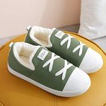 Nwarmsouth House Shoes w/Indoor,Warm plush slippers, home footwear cotton shoes-green_UK6-UK6.5,Men's Women's Winter Warm Slippers