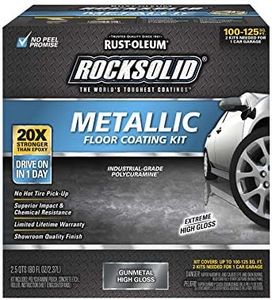 Rust-Oleum 299743 RockSolid Metallic Garage Floor Coating Kit, Gunmetal