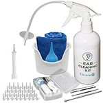 Ear Wax Vacuum Removal Tool by Tilcare - Ear Irrigation Flushing System for Adults & Kids - Perfect Ear Cleaning Kit - Includes Vacuum Tool, Basin, Syringe, Curette Kit, Towel and 30 Tips