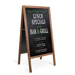 UNHO A Board Chalkboard Magnetic Chalkboard Easel Double Sided Sandwich Board Pavement Sign Wooden Chalkboard Signs for Cafe Shop Pub Indoor and Outdoor 29.1" x 17.3"