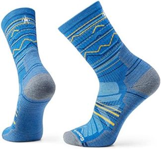 Smartwool Hike Light Cushion Mountain Range Crew Socks, Calzini da trekking leggeri con cuscino Mountain Range Unisex - Adulto, Laguna Blue,