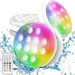 VeoeV Rechargeable Submersible Pool Lights with Remote, Waterproof Color Changing LED with Magnet, Wireless Underwater Lights for Bathtub Vase Base Spa Aquarium Pond Decoration 4 Pack