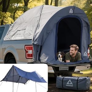 CROSSHIP Truck Bed Tent for Pickup Trucks - PU3000mm Water-Resistant Canopy Anti-Tear Fabric - Insect-Prevention Double Layer for 2 Person - Replacement for Ford, Chevy, Dodge, GMC, Nissan, Toyota