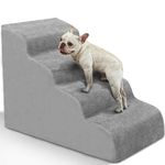 Dog Stairs for Small Dogs, High Density Foam Dog Ramp, Extra Wide Non-Slip Pet Steps for High Beds Or Couch, Soft Foam Doggie Ladder for Dogs Injured, Older Pets, Small Cats